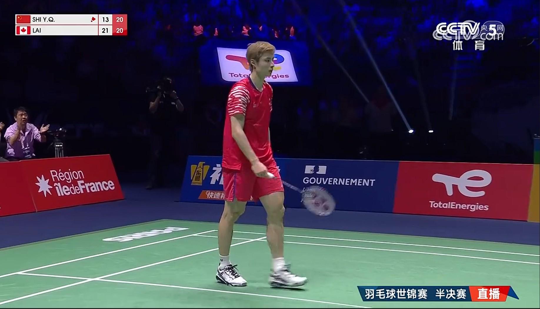 石宇奇救赛点22-20扳回一城，与赖浩俊战成1-1平